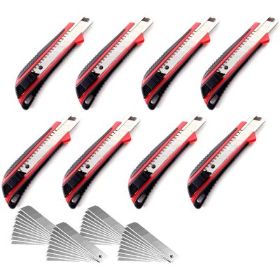 CCLIFE 8 Cuttermesser Set 18mm mit 40 Ersatzklingen Teppichmesser mit Sicherheitslock CCLIFE 8 Cuttermesser Set 18mm mit 40 Ersatzklingen Teppichmesser mit Sicherheitslock