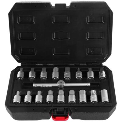 CCLIFE Ölablassschrauben-Schlüssel Set 18-tlg. 3/8 5/16 Zoll CrV mit Box CCLIFE Ölablassschrauben-Schlüssel Set 18-tlg. 3/8 5/16 Zoll CrV mit Box