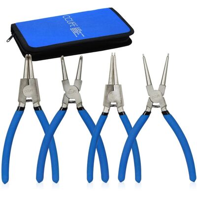 CCLIFE Sprengringzangen Seegeringzange Set 4tlg 225mm Zange Gerade Gebogen CCLIFE Sprengringzangen Seegeringzange Set 4tlg 225mm Zange Gerade Gebogen