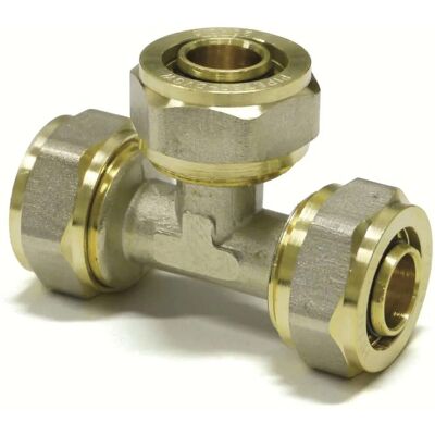 Boni-Shop Schraubfitting T-stück 32 X 3 - 26 X 3 - 32 X 3 Metall Silber Boni-Shop Schraubfitting T-stück 32 X 3 - 26 X 3 - 32 X 3 Metall Silber