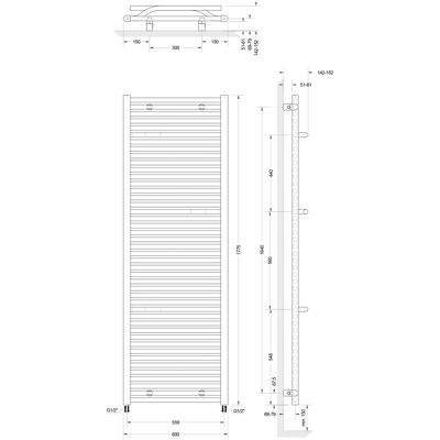 Schulte Design-Heizkörper Miami mit Anschluss von unten 1.265 W Anthrazit Schulte Design-Heizkörper Miami mit Anschluss von unten 1.265 W Anthrazit