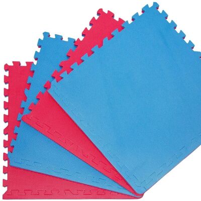 eyepower Kampfsportmatte mit Rand 63 x 63 x 2 cm Blau 4er Set eyepower Kampfsportmatte mit Rand 63 x 63 x 2 cm Blau 4er Set