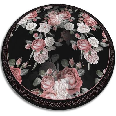 Tulup Teppich Rosen Tapijt Vinyl 120x120 cm Rot PVC Tapijt Vloerkleed Vinyl Runden PVC Vloer Mat Tulup Teppich Rosen Tapijt Vinyl 120x120 cm Rot PVC Tapijt Vloerkleed Vinyl Runden PVC Vloer Mat