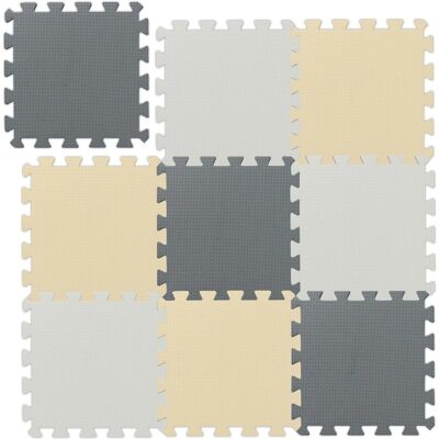 Relaxdays Puzzlematte EVA Schaumstoff Beige Weiß Grau Rutschfest Weich 87 cm x 87 cm 530 g Relaxdays Puzzlematte EVA Schaumstoff Beige Weiß Grau Rutschfest Weich 87 cm x 87 cm 530 g