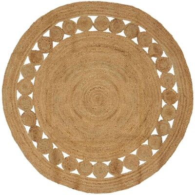 vidaXL Teppich Natur Ø 180 cm Jute 42010802 vidaXL Teppich Natur Ø 180 cm Jute 42010802