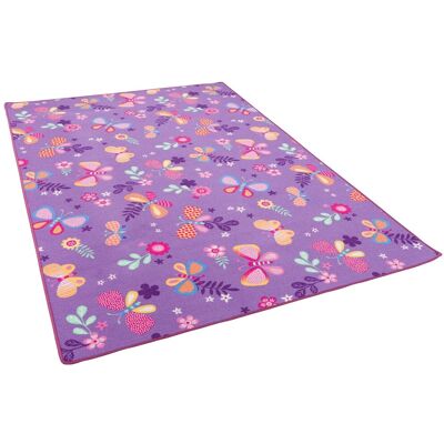 Snapstyle Kinder Spiel Teppich Schmetterling Lila 160x240cm Snapstyle Kinder Spiel Teppich Schmetterling Lila 160x240cm