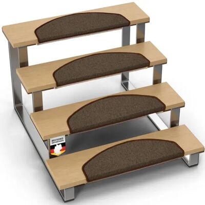 KARAT Stufenmatte London Pro Halbrund Braun 25 x 65 cm 15er-Set KARAT Stufenmatte London Pro Halbrund Braun 25 x 65 cm 15er-Set