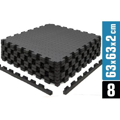 eyepower Fitness Bodenmatte mit Rand 63 x 63 x 2 cm Schwarz 8er Set eyepower Fitness Bodenmatte mit Rand 63 x 63 x 2 cm Schwarz 8er Set