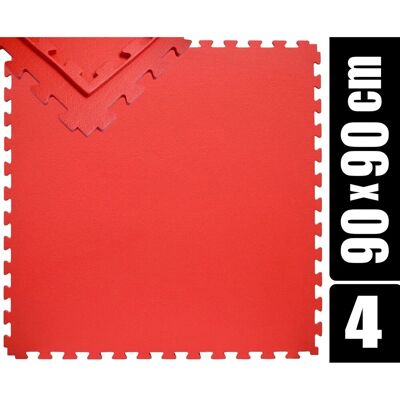 eyepower Trainingsmatte XL mit Rand 90 x 90 cm 4er Set Rot eyepower Trainingsmatte XL mit Rand 90 x 90 cm 4er Set Rot