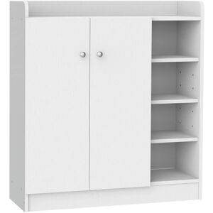 HOMCOM Schuhschrank Regal 2-Türig 4 Fächer Spanplatte MDF Weiß 80L x 30B x 90Hcm HOMCOM Schuhschrank Regal 2-Türig 4 Fächer Spanplatte MDF Weiß 80L x 30B x 90Hcm