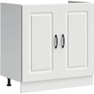 vidaXL Spülenunterschrank Kalmar Weiß 80x46x81,5 cm Holzwerkstoff 853447 vidaXL Spülenunterschrank Kalmar Weiß 80x46x81,5 cm Holzwerkstoff 853447