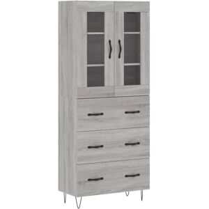 vidaXL Grau Sonoma Highboard - Sideboard mit 3 Schubladen vidaXL Grau Sonoma Highboard - Sideboard mit 3 Schubladen