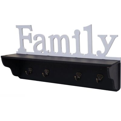 MCW Wandgarderobe D41 Family Schwarz/weiß MCW Wandgarderobe D41 Family Schwarz/weiß