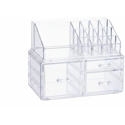 Relaxdays Make-Up Organizer Acryl Transparent mit 3 Schubladen Stapelbar 18,5 cm x 23,5 cm x 14 cm 1,2 kg Relaxdays Make-Up Organizer Acryl Transparent mit 3 Schubladen Stapelbar 18,5 cm x 23,5 cm x 14 cm 1,2 kg