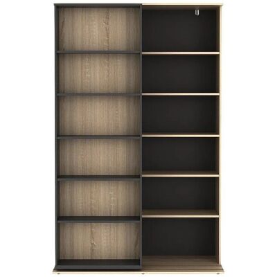 Vente-unique Bücherregal Prali Anthrazitgrau Naturfarben Hell 116.6 cm Vente-unique Bücherregal Prali Anthrazitgrau Naturfarben Hell 116.6 cm