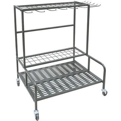 Relaxdays Gartengeräteständer Stahl Anthrazit Auf Rollen 76 cm x 72 cm x 54,5 cm Relaxdays Gartengeräteständer Stahl Anthrazit Auf Rollen 76 cm x 72 cm x 54,5 cm