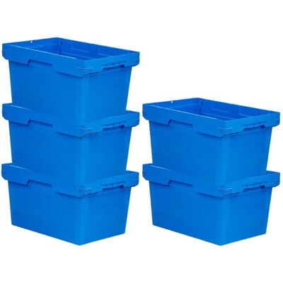 PROREGAL Mega Deal 5x Conical Mehrweg-Stapelbehälter Blau HxBxT 32,3 x 40 x 60cm 58 Liter Lagerbox Eurobox Transportbox Transportbehälter PROREGAL Mega Deal 5x Conical Mehrweg-Stapelbehälter Blau HxBxT 32,3 x 40 x 60cm 58 Liter Lagerbox Eurobox Transportbox Transportbehälter