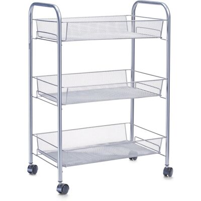 Zeller Rollwagen Mesh 62,5 cm x 26 cm x 44 cm Silber Zeller Rollwagen Mesh 62,5 cm x 26 cm x 44 cm Silber