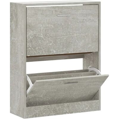 vidaXL Schuhschrank Beton Grau - 2 Schubladen vidaXL Schuhschrank Beton Grau - 2 Schubladen