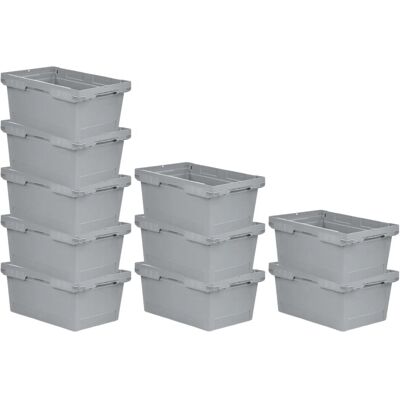 PROREGAL Mega Deal 10x Conical Mehrweg-Stapelbehälter Grau HxBxT 27,3 x 40 x 60cm 47 Liter Lagerbox Eurobox Transportbox Transportbehälter PROREGAL Mega Deal 10x Conical Mehrweg-Stapelbehälter Grau HxBxT 27,3 x 40 x 60cm 47 Liter Lagerbox Eurobox Transportbox Transportbehälter