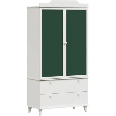 vidaXL Kreidetafel Kleiderschrank mit Schubladen Weiß Holzwerkstoff 42003036 vidaXL Kreidetafel Kleiderschrank mit Schubladen Weiß Holzwerkstoff 42003036
