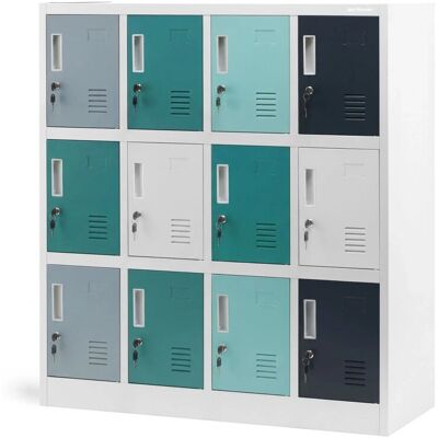 JAN NOWAK Metallschrank für Schulen und Kindergärten OLA in Grau-Blau-Dunkelblau 120x109x45 cm JAN NOWAK Metallschrank für Schulen und Kindergärten OLA in Grau-Blau-Dunkelblau 120x109x45 cm