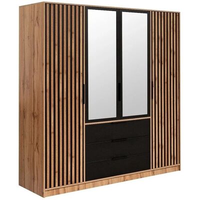 Lirmada Kleiderschrank - 4 Türen, Spiegel, Modernes Design Lirmada Kleiderschrank - 4 Türen, Spiegel, Modernes Design