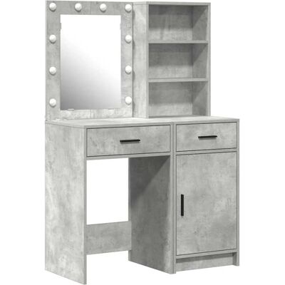 Vidaxl - Moderner grauer Holz-LED-Schreibtisch Vidaxl - Moderner grauer Holz-LED-Schreibtisch