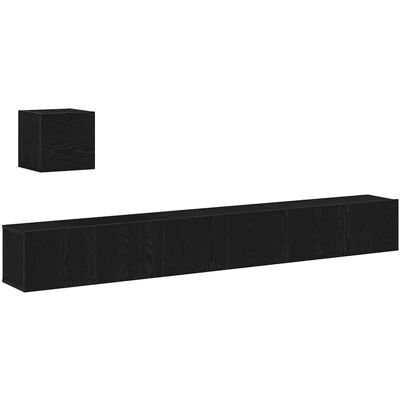 Vidaxl Wandmontiertes TV-Möbel - Schwarz - Langlebiges Ingenieurholz Vidaxl Wandmontiertes TV-Möbel - Schwarz - Langlebiges Ingenieurholz