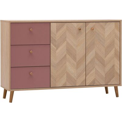 Schildmeyer Sideboard Visby 73,9 cm x 109 cm x 33 cm Mauve Fischgräte Schildmeyer Sideboard Visby 73,9 cm x 109 cm x 33 cm Mauve Fischgräte