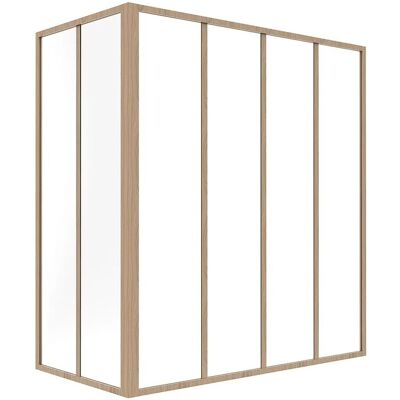 Vente-unique Glaswand Bayview Naturfarben Hell 120 cm Vente-unique Glaswand Bayview Naturfarben Hell 120 cm