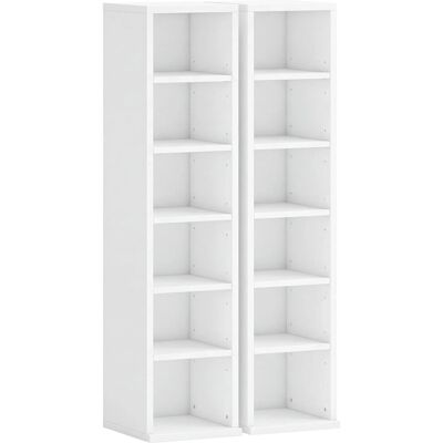 HOMCOM CD Regal Spanplatte 22,5L x 21B x 88,5H cm Weiß HOMCOM CD Regal Spanplatte 22,5L x 21B x 88,5H cm Weiß