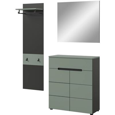Inn.Furn Garderoben-Set 3-teilig in Salbei und Grau 140 cm Cooper Inn.Furn Garderoben-Set 3-teilig in Salbei und Grau 140 cm Cooper