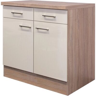 Flex-Well Exclusiv Küchen-Unterschrank Orlando 80 cm Kaschmir Glanz-Sonoma Eiche Flex-Well Exclusiv Küchen-Unterschrank Orlando 80 cm Kaschmir Glanz-Sonoma Eiche