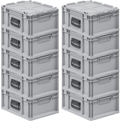 PROREGAL Spar Set 10x Eurobox Nextgen Portable HxBxT 185 x 30 x 40 cm 16 Liter Eurobehälter Transportbox Transportbehälter Stapelbehälter PROREGAL Spar Set 10x Eurobox Nextgen Portable HxBxT 185 x 30 x 40 cm 16 Liter Eurobehälter Transportbox Transportbehälter Stapelbehälter