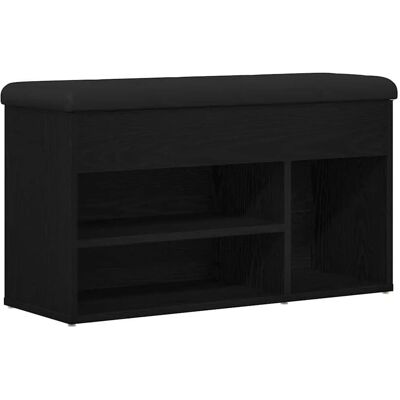 vidaXL Schuhbank Schwarze Eiche MDF - Entryway Bench vidaXL Schuhbank Schwarze Eiche MDF - Entryway Bench