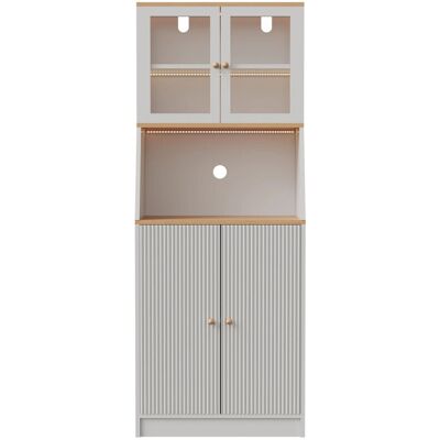 PXloue Buffet Hochschrank Sideboard mit 4 Türen LED-Küchenschrank für Wohnzimmer 70x180x40cm Weiß PXloue Buffet Hochschrank Sideboard mit 4 Türen LED-Küchenschrank für Wohnzimmer 70x180x40cm Weiß