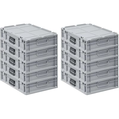 PROREGAL Spar Set 10x Eurobox Nextgen Portable HxBxT 135 x 40 x 60 cm 23 Liter Eurobehälter Transportbox Transportbehälter Stapelbehälter PROREGAL Spar Set 10x Eurobox Nextgen Portable HxBxT 135 x 40 x 60 cm 23 Liter Eurobehälter Transportbox Transportbehälter Stapelbehälter