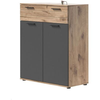 Inn.Furn Kommode Eiche Grau 90 cm mit Soft-Close Tomaso Inn.Furn Kommode Eiche Grau 90 cm mit Soft-Close Tomaso