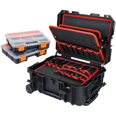 HMF 15604-02 Outdoor Werkzeugtrolley Werkzeugkoffer Leer Rollen 46 x 36 x 22 cm HMF 15604-02 Outdoor Werkzeugtrolley Werkzeugkoffer Leer Rollen 46 x 36 x 22 cm