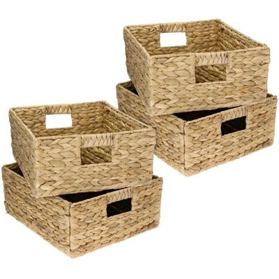 HMF 37243-S4 Aufbewahrungskorb Korb Geflochten Wasserhyazinthe Seegras Kallax Halbes Fach 30x34x15cm HMF 37243-S4 Aufbewahrungskorb Korb Geflochten Wasserhyazinthe Seegras Kallax Halbes Fach 30x34x15cm