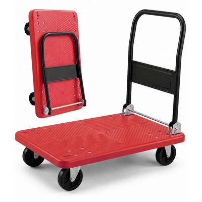 Relaxdays Transportwagen Polypropylen Stahl Rot Klappbar Rutschfest 91 cm x 86 cm x 61 cm Traglast 300 kg Relaxdays Transportwagen Polypropylen Stahl Rot Klappbar Rutschfest 91 cm x 86 cm x 61 cm Traglast 300 kg
