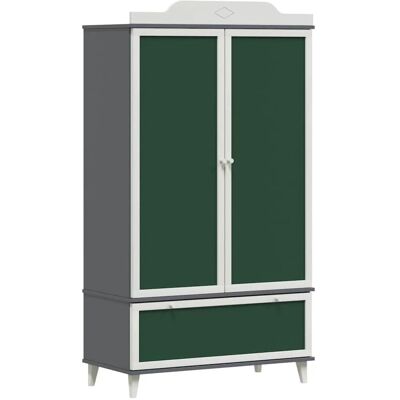 vidaXL Kreidetafel Kleiderschrank mit Tür Grau und Weiß Holzwerkstoff 42003035 vidaXL Kreidetafel Kleiderschrank mit Tür Grau und Weiß Holzwerkstoff 42003035