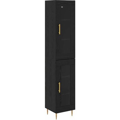 vidaXL Highboard Schwarz Eichen-Optik 34,5 x 34 x 180 cm Holzwerkstoff 3416198 vidaXL Highboard Schwarz Eichen-Optik 34,5 x 34 x 180 cm Holzwerkstoff 3416198
