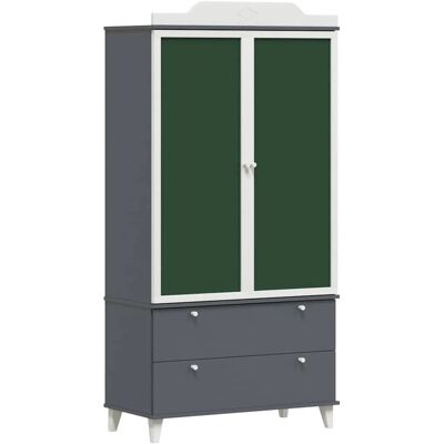 vidaXL Kreidetafel Kleiderschrank mit Tür Grau und Weiß Holzwerkstoff 42003037 vidaXL Kreidetafel Kleiderschrank mit Tür Grau und Weiß Holzwerkstoff 42003037