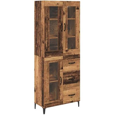vidaXL Highboard Wandmontiert Altholz 69,5 x 34 x 180 cm Holzwerkstoff 3415633 vidaXL Highboard Wandmontiert Altholz 69,5 x 34 x 180 cm Holzwerkstoff 3415633