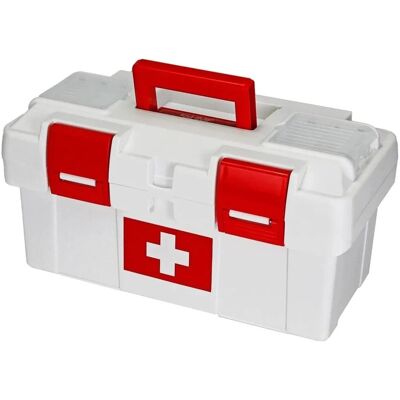 HMF MZK100-37CM-01 Erste-Hilfe-Kasten Medikamenten Aufbewahrungsbox Leer 370x200x185 mm In Weiß-Rot HMF MZK100-37CM-01 Erste-Hilfe-Kasten Medikamenten Aufbewahrungsbox Leer 370x200x185 mm In Weiß-Rot