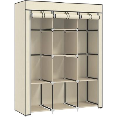 HOMCOM Stoffschrank Stahl Vliesstoff 125L x 43B x 162,5H cm Cremeweiß HOMCOM Stoffschrank Stahl Vliesstoff 125L x 43B x 162,5H cm Cremeweiß
