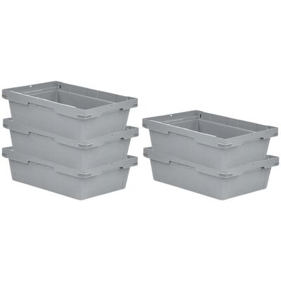 PROREGAL Mega Deal 5x Conical Mehrweg-Stapelbehälter Grau HxBxT 17,5 x 40 x 60cm 29 Liter Lagerbox Eurobox Transportbox Transportbehälter PROREGAL Mega Deal 5x Conical Mehrweg-Stapelbehälter Grau HxBxT 17,5 x 40 x 60cm 29 Liter Lagerbox Eurobox Transportbox Transportbehälter
