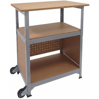 Relaxdays Werkbank Stahl MDF Silber Höhenverstellbar mit Rollen und Lochwand 69,5 cm x 72,5 cm x 50 cm Relaxdays Werkbank Stahl MDF Silber Höhenverstellbar mit Rollen und Lochwand 69,5 cm x 72,5 cm x 50 cm